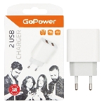 Сетевое зарядное устройство GoPower GP2U 2USB 2.4A 12W белый (1/108), фото2