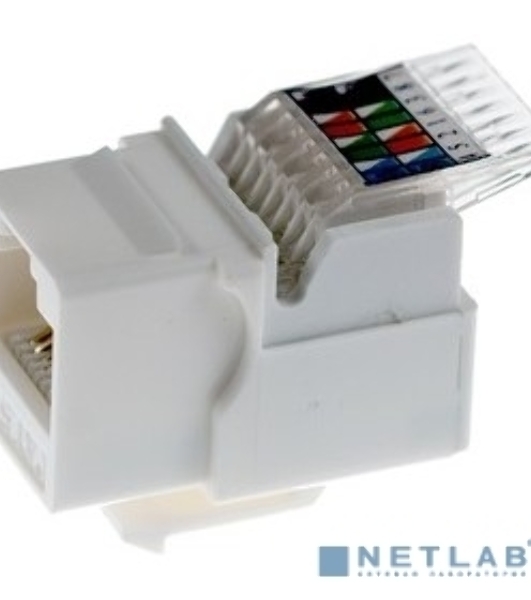 Модуль Rexant Keystone Jack RJ-45(8P8C), UTP неэкранированный, cat.5e, тип 180 градусов,самозажимной, белый