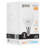 Лампа светодиодная Gauss Elementary 8Вт цок.: E14 шар 220B 3000K св. свеч. белый теп. P45 (упак.: 10 шт), фото5