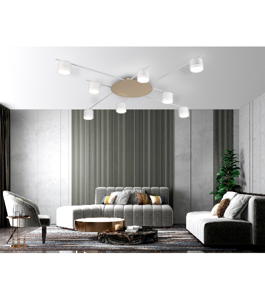 Потолочный светильник Ambrella light FL51759/8 WH/GD белый/золото GX53/8 max 12W 870*870*95