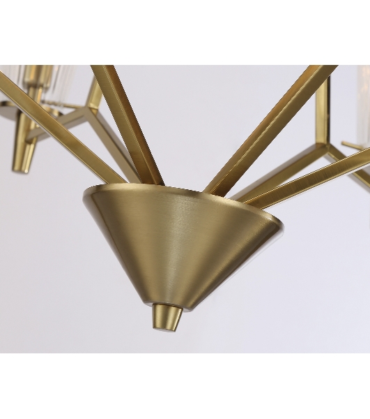 Светильник Ambrella light TR3233/6+3 BS/FR латунь/белый матовый E14*9 max 40W D730*720