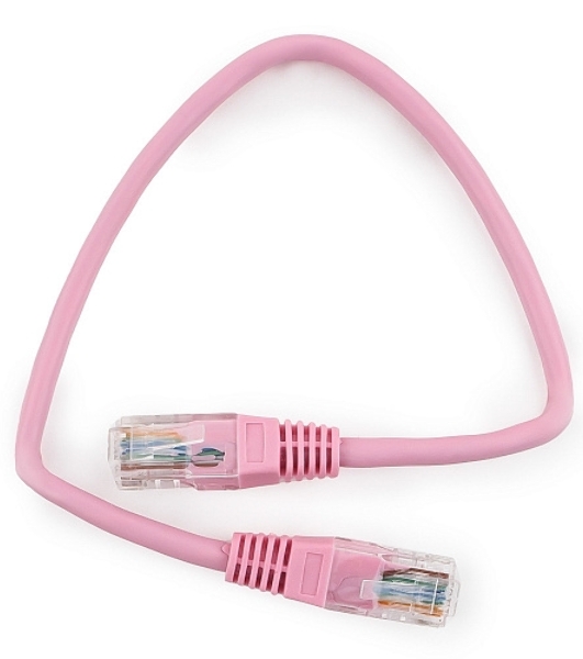Патч-корд UTP Cablexpert cat.5e, 0.25м, литой, многожильный, розовый