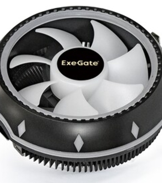 Кулер для процессора ExeGate Dark Magic EE126M-PWM.RGb черный, 120 мм, алюминий, 2000 об/мин, 24 дБ, 4 pin, 100 Вт, 65 мм