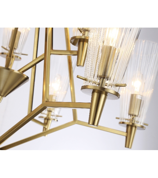 Светильник Ambrella light TR3233/6+3 BS/FR латунь/белый матовый E14*9 max 40W D730*720