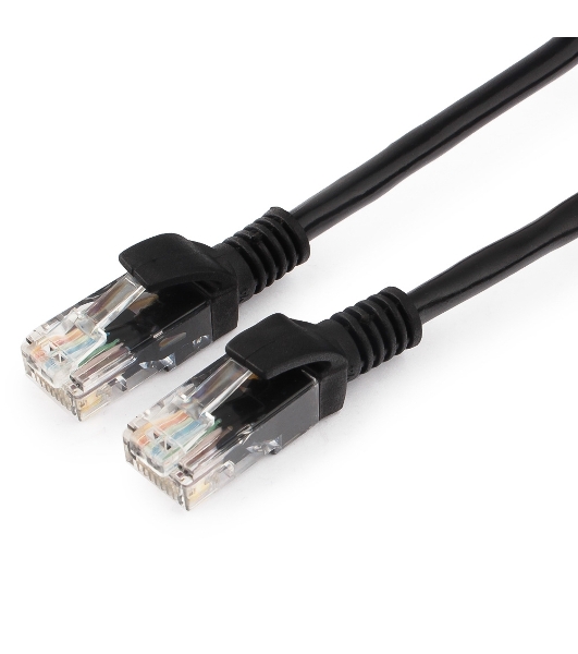 Патч-корд UTP Cablexpert PP12-1.5M/BK кат.5e, 1.5м, литой, многожильный черный