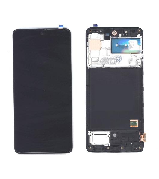 Дисплей для Samsung Galaxy A51 SM-A515F (TFT full size) черный с рамкой