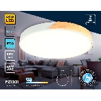 Потолочный светодиодный светильник Ambrella light FZ1301 WH/LW белый/светлое дерево 45W 5000K D500*50 (без ПДУ), фото2