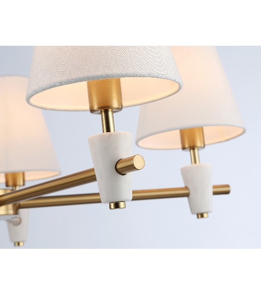 Люстра Ambrella light LH75044/5 BS/WH латунь/белый E14*5 max 40W D700*580