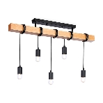 Светильник Ambrella light TR8183/5 BK/LW черный/светлое дерево E27*5 max 40W 800*50*420, фото3
