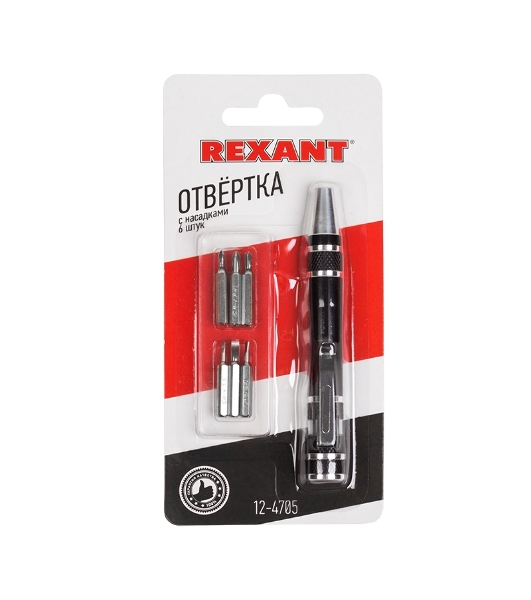 Отвертка с насадками 6 шт. Rexant