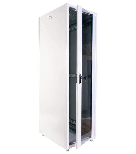 Шкаф коммутационный ЦМО (ШТК-Э-42.8.8-13АА) напольный 42U 800x800 мм пер. дв. стекл металл 2 бок. пан. 710 кг серый 715 мм 105 кг