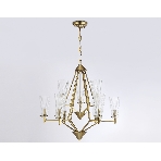 Светильник Ambrella light TR3233/6+3 BS/FR латунь/белый матовый E14*9 max 40W D730*720, фото 1