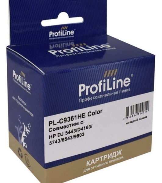 Картридж струйный ProfiLine PL-C9361HE №136 для принтеров HP DJ 5443/D4163/5743/6543/9803 Color водные