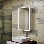 Зеркальный шкаф Bau Stil 50х80, LED подсветка, сенсор, плавное закрывание, оборачиваемый, фото5