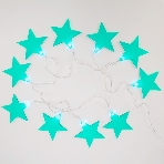 Гирлянда светодиодная Neon-night 'Звездопад' бирюзовая 10 LED, 2,25 м, прозрачныйПВХ, белый цвет свечения, 2 х АА (батарейки не в комплекте), фото3