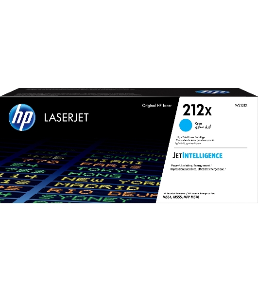 Картридж лазерный HP 212X W2121X голубой для HP CLJ Enterprise M554/M555