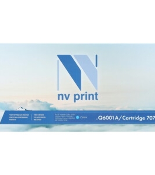 Картридж лазерный NVPrint совместимый HP Q6001A/Can707 Cyan для LJ Color CM1015MFP/1017MFP/1600/2600N (2000k)