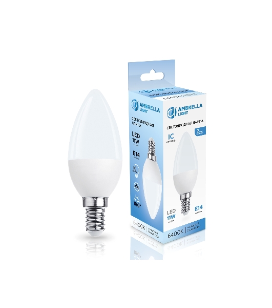 Светодиодная лампа 371116 LED C37 11W IC E14 6400K 175-265V