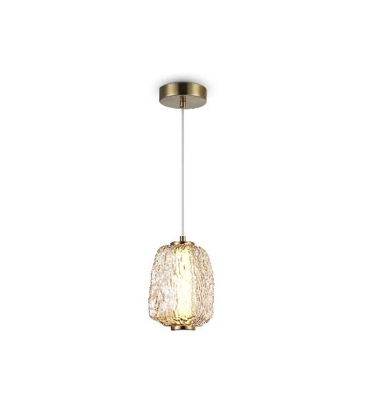 Подвесной светодиодный светильник Ambrella light LH30101 SB/TI бронза/янтарь 8W 3000K 140*140*1575
