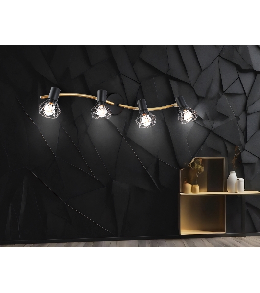 Светильник Ambrella light TR8658/4 BK/GD черный/золото E14/4 max 60W 750*100*185