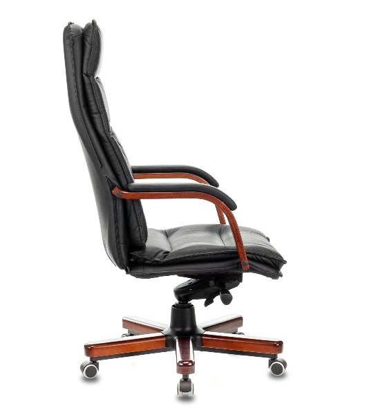 Кресло Бюрократ T-9927WALNUT/BLACK черный, кожа