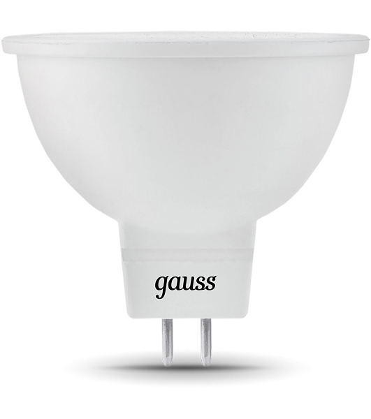 Лампа светодиодная Gauss Black 7Вт цок.:GU5.3 рефлек. 220B 3000K св.свеч.бел.теп. MR16 (упак.:10шт) (101505107)