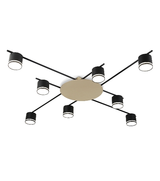 Потолочный светильник Ambrella light FL51760/8 BK/GD черный/золото GX53/8 max 12W 870*870*95