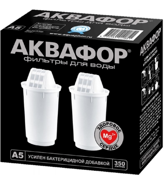 Картридж Аквафор A5 для кувшинов ресурс:350л (упак.:2шт)