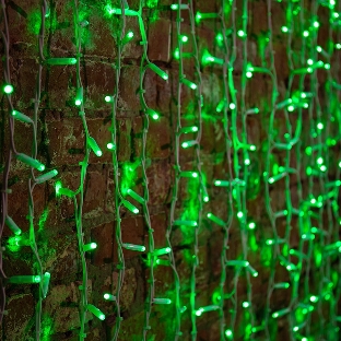 Гирлянда Neon-night 'Светодиодный Дождь' 2х1,5м, постоянное свечение, белый провод 'каучук', 230 В, диоды зеленые, 360 LED