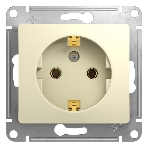 Механизм розетки 1-м СП Glossa 16А с заземл. беж. SchE GSL000243, фото 1