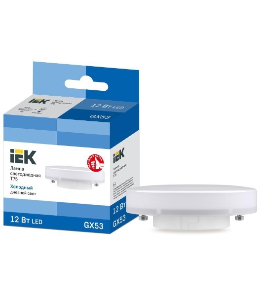 Лампа светодиодная IEK LLE-T80-12-230-65-GX53 ECO T75 таблетка 12Вт 230В 6500К GX53