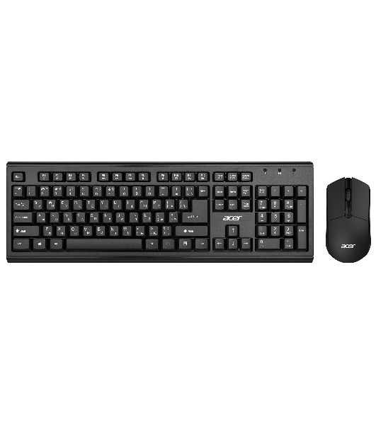 Комплект клавиатура+мышь Acer OKR120 беспроводной, USB, 1600 DPI, чёрный