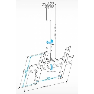 Кронштейн для телевизора Holder PR-101-W белый 32'-65' макс.60кг потолочный фиксированный