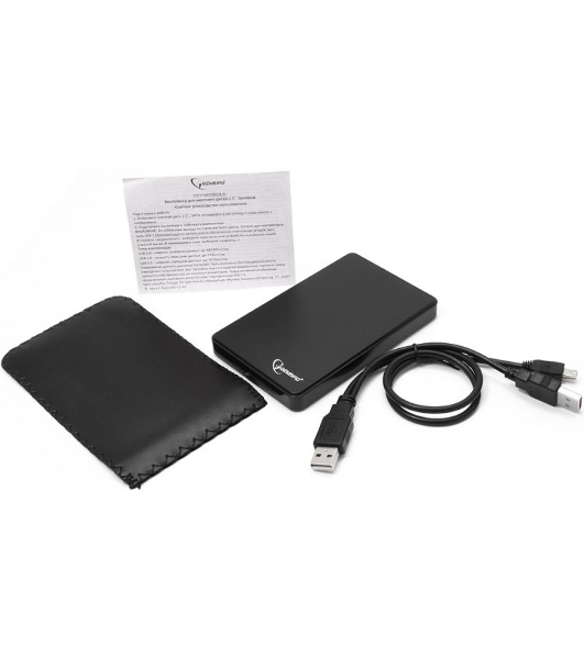 Внешний корпус для HDD Gembird EE2-U2S-40P 2.5'EE2-U2S-40P, черный, USB 2.0, SATA, пластик