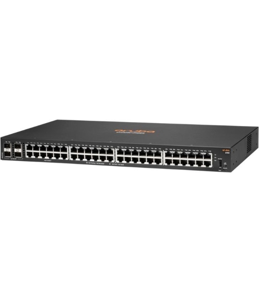 Коммутатор HPE Aruba 6100 48G 4SFP+, 48×1 Гбит/с + 4×10 Гбит/с SFP+, управляемый