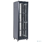Шкаф телекоммуникационный Rexant напольный 19' 42U 600×800х2055 мм, дверь перфорация, перфорированная задняя дверь, разборный, черный (RAL 9005), фото3