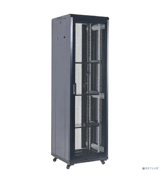 Шкаф телекоммуникационный Rexant напольный 19' 42U 600×800х2055 мм, дверь перфорация, перфорированная задняя дверь, разборный, черный (RAL 9005)