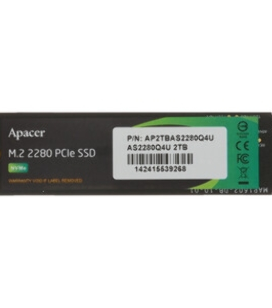 Накопитель SSD Apacer 2Tb, PCIe 4.0 x4, M.2 2280, NVMe 1.4, R/W 7400/7000, с радиатором