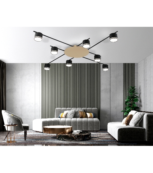 Потолочный светильник Ambrella light FL51760/8 BK/GD черный/золото GX53/8 max 12W 870*870*95
