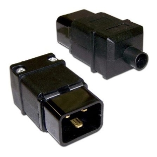 Вилка Lanmaster IEC 60320 C20 16A 250V разборная черная