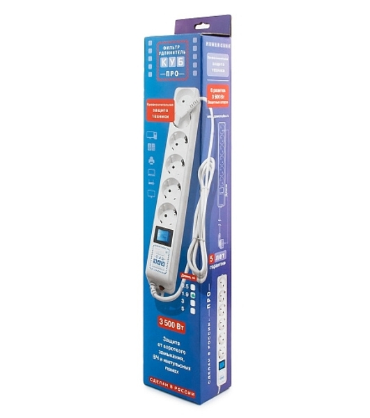 Фильтр-удлинитель Power Cube PRO, 3,0 м, LC контур, 16А/3,5 кВт