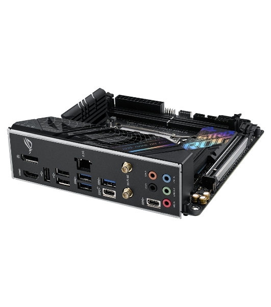 Материнская плата ASUS ROG STRIX B760-I GAMING WIFI, LGA 1700, Intel B760, 2xDDR5, 4xSATA, 2xM.2, 1xPCIe 5.0 x16, 1xHDMI, 1xDP, 1x 2.5Gb LAN, 3xUSB-A 2.0, 3xUSB-A 3.2 Gen 1, 1xUSB-C 3.2 Gen 1, 1xUSB-C 3.2 Gen 2x2, 5x3.5 мм, 7.1, Mini-ITX