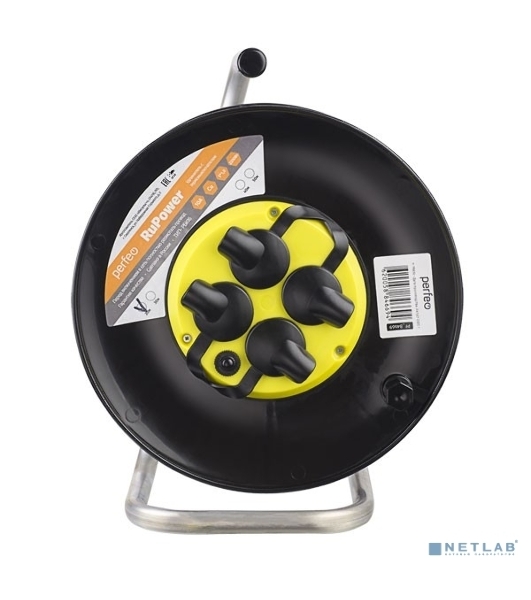 Удлинитель на катушке Perfeo без заземления 'RU POWER', PF_B4669 (20 м 4гн с т/з 10А ПВС 2х1 IP44 (РБК16))