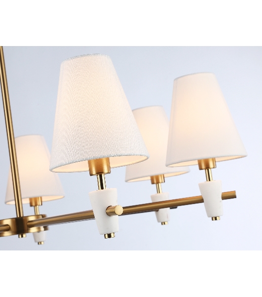 Люстра Ambrella light LH75045/7 BS/WH латунь/белый E14*7 max 40W D840*580