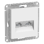 Розетка компьютерная двойная RJ45+RJ45, кат.5E, механизм, белый, фото 1