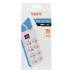Сетевой фильтр Buro 800SH-3-W 3 м, 8 розеток, белый, коробка, фото5