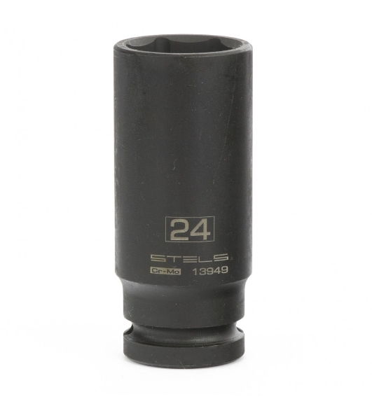 Головка ударная удлиненная шестигранная Stels 24 мм, 1/2', CrMo