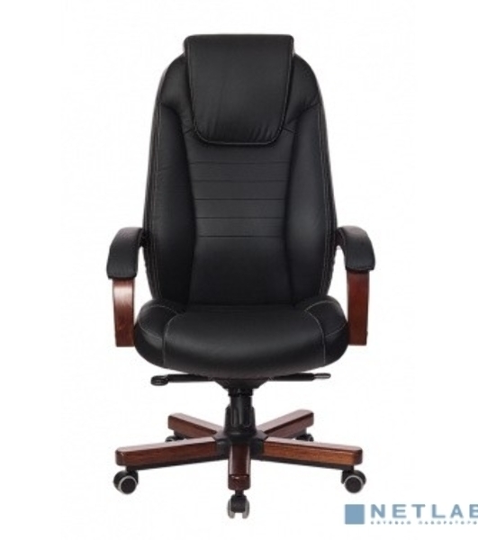 Кресло Бюрократ T-9923WALNUT/BLACK черный, кожа