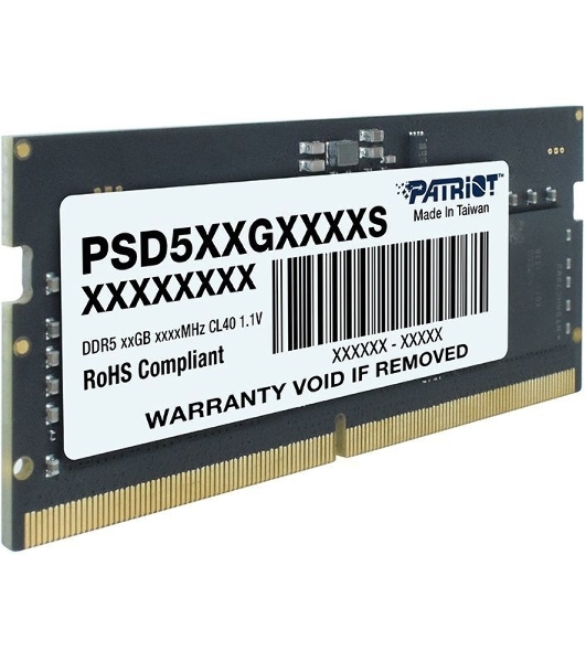 Оперативная память Patriot, DDR5, 8GB (1x8 GB), 4800 MHz, CL40, SO-DIMM