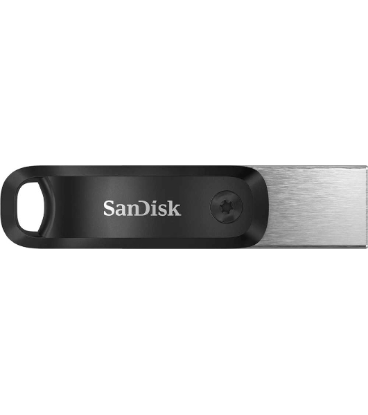 Флешка USB SanDisk IX60N iXpand Go (SDIX60N-064G-GN6NN), 64Gb, USB 3.0/Lightning, R/W 150/70, черный/серебристый